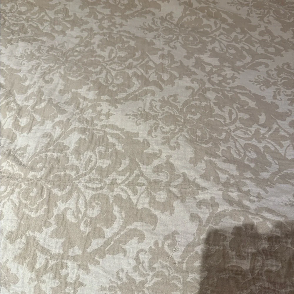 Pottery Barn Jacquard Medallion Cotton Linen Duvet Cover
